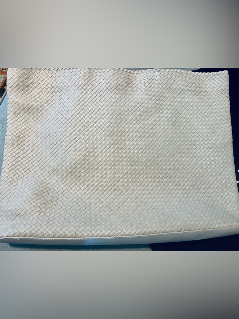 Quince Italian Leather Woven Tote Bag in Taupe - Picture 10 of 15